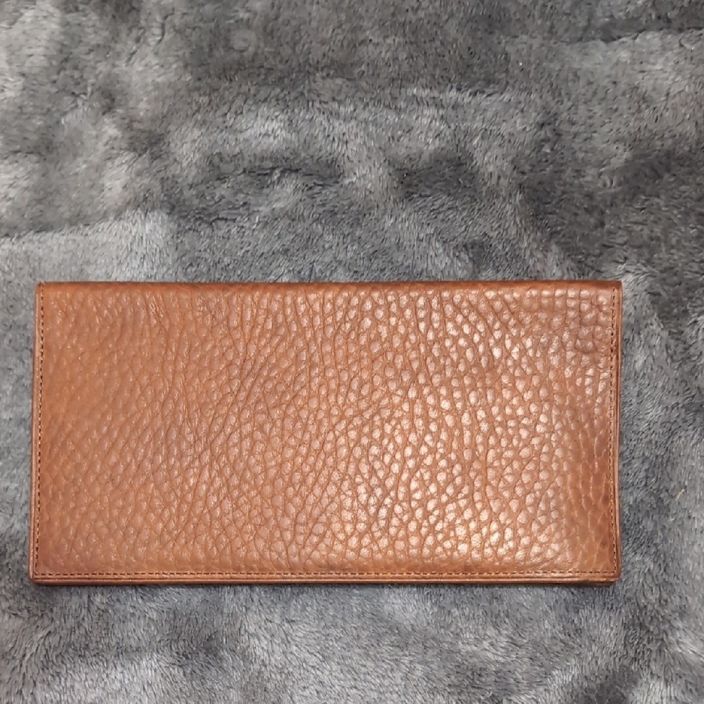 Gary's Of California Vintage Brown Pebbled Long Wallet